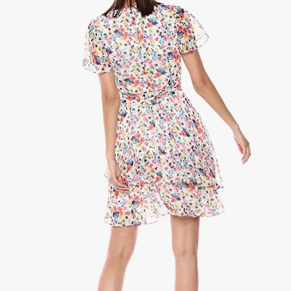 🆕 Tahari by Arthur S. Levine Women's Floral Chiffon Dress - Picture 3 of 12